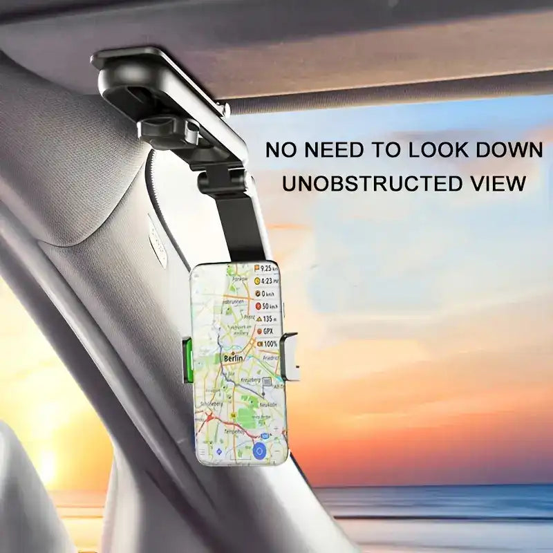 Support de Téléphone à 360° pour Pare-Soleil de Voiture