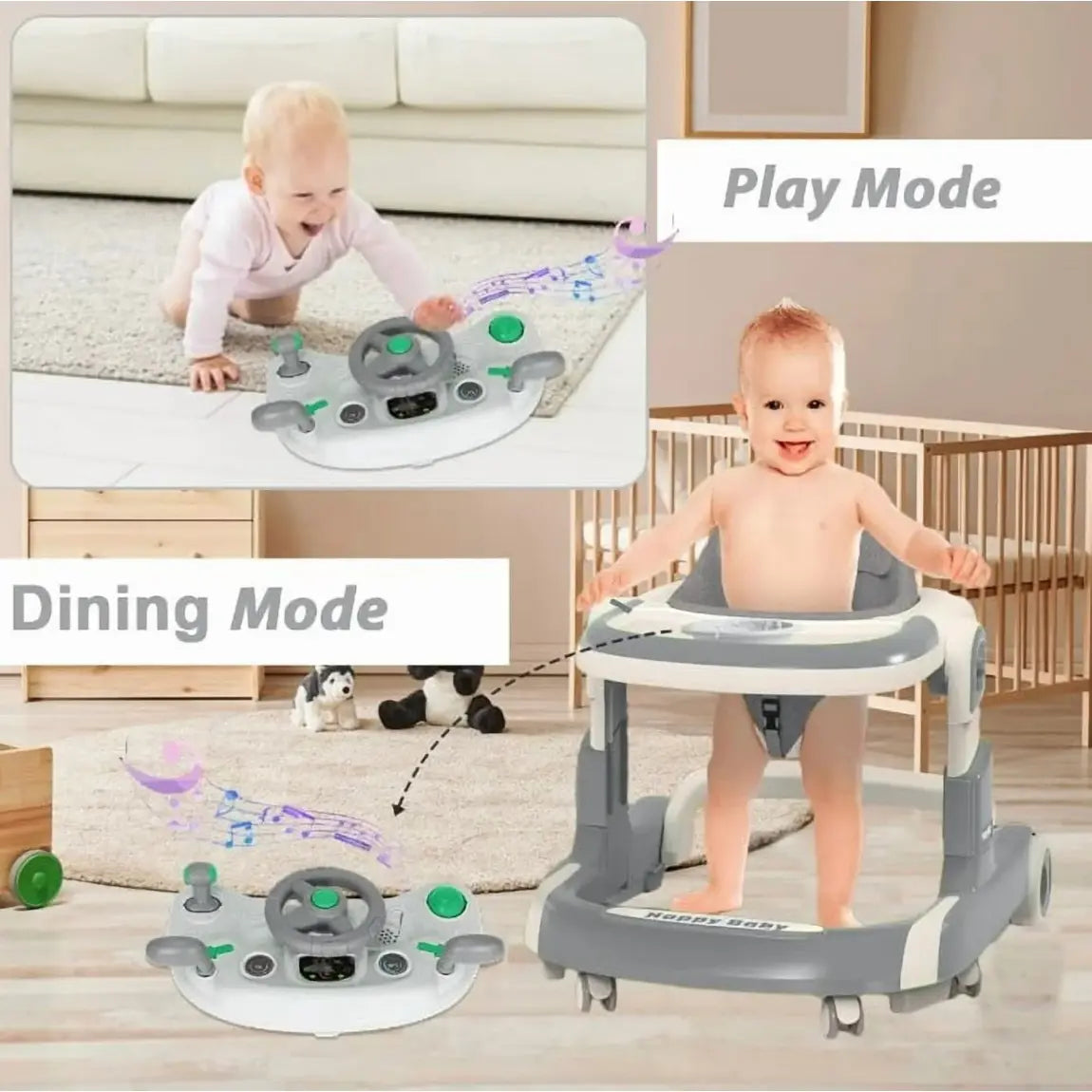 Trotteur Multifonction 2-en-1 pour Bébé