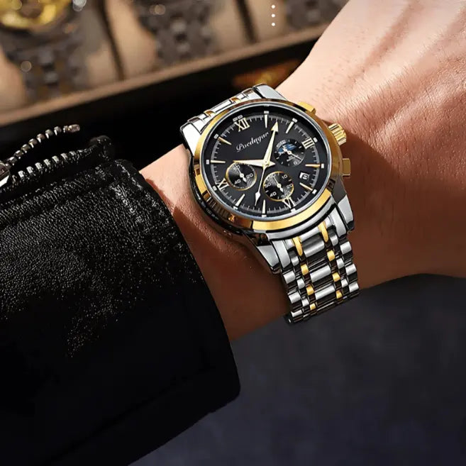 Montre à 6 Aiguilles avec Chrono et Phase de Lune