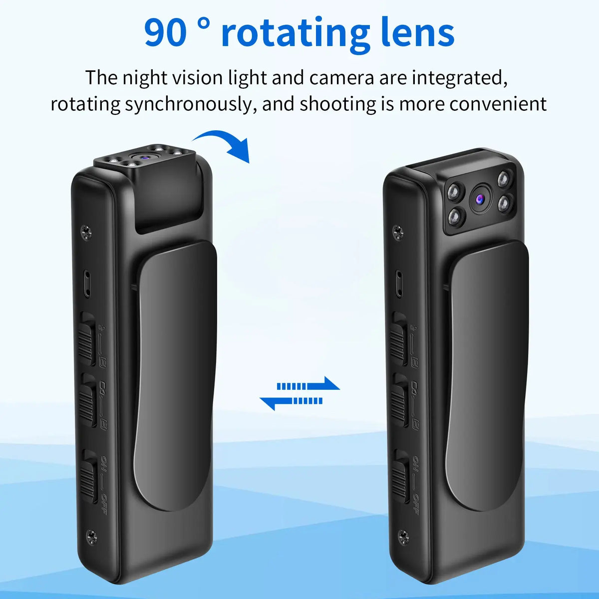 Caméra Portable HD avec Clip Arrière